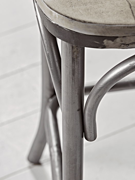 Zinc Curved Back Counter Stool