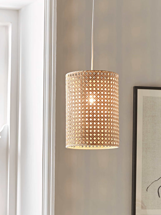 Woven Cane Pendant Light