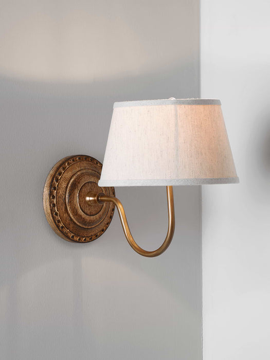 Linen & Brass Wall Light
