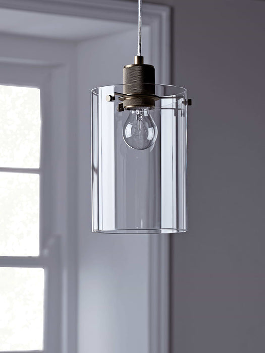 Glass & Antique Bronze Pendant