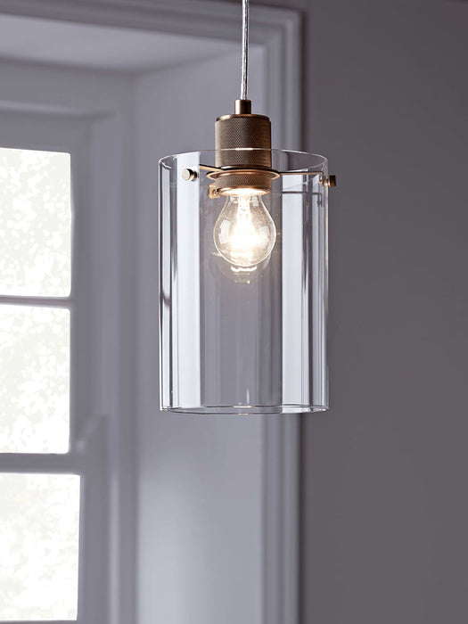 Glass & Antique Bronze Pendant