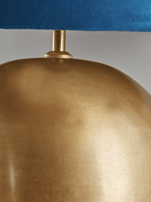 Brass & Navy Ball Table Lamp