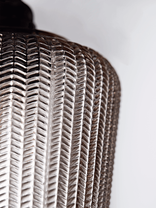 Textured Chevron Pendant - Smoke Grey