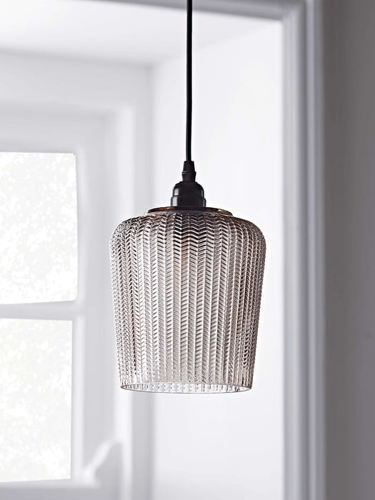 Textured Chevron Pendant - Smoke Grey