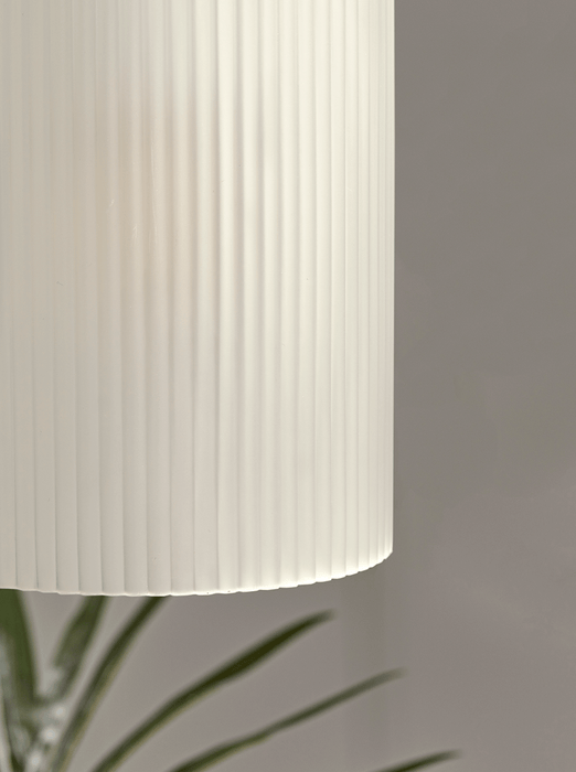 Ribbed Frosted Glass Pendant