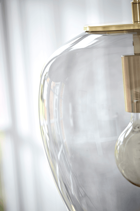 Brass & Glass Pendant Light - Smoke