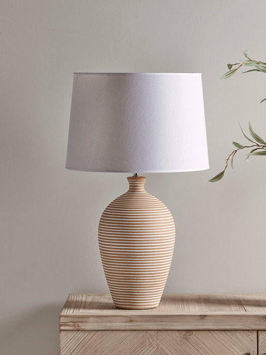 Striped Terracotta Table Lamp
