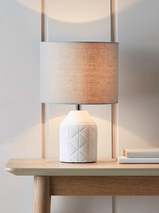 Geometric Bedside Lamp - White