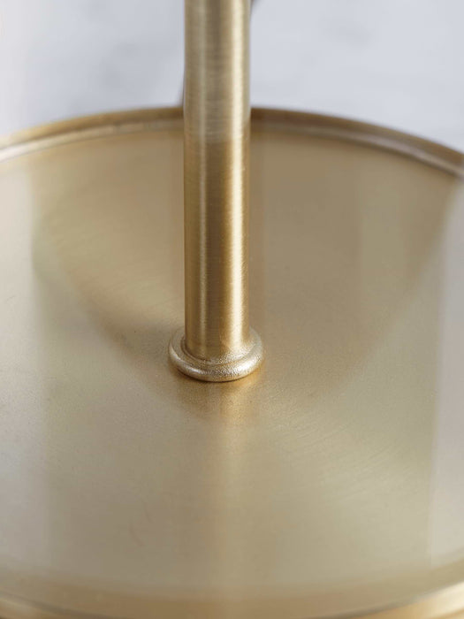 Brass & Black Glass Table Lamp
