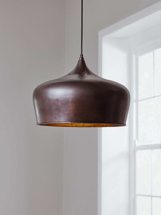 Antique Copper & Gold Domed Pendant