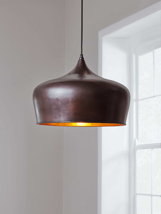 Antique Copper & Gold Domed Pendant