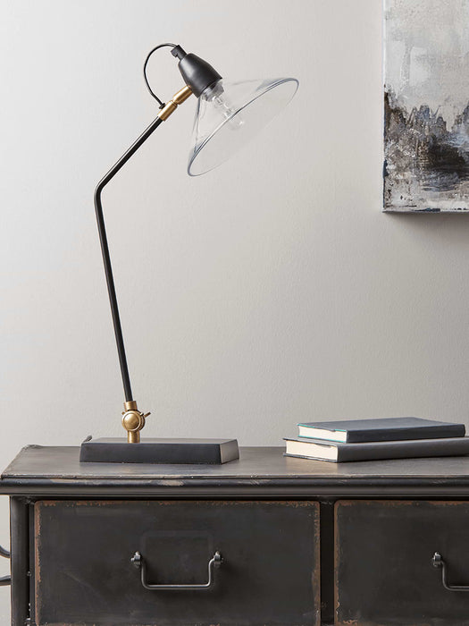 Ribbed Glass Shade Desk Lamp