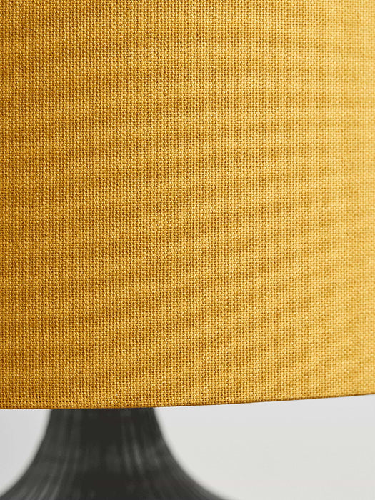 Mango Wood & Mustard Table Lamp