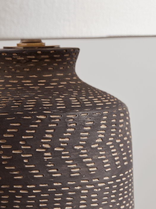 Black Chevron Table Lamp