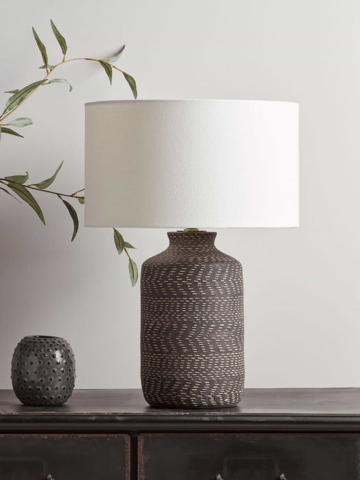 Black Chevron Table Lamp