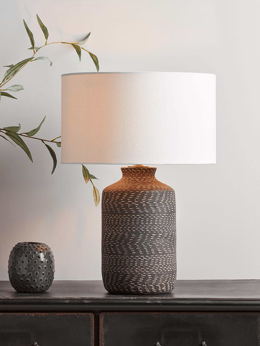 Black Chevron Table Lamp