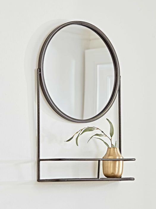 Bronze Round Shelf Mirror