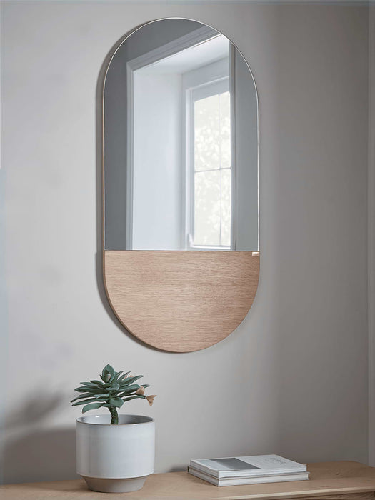 Oak Slice Mirror - Oval