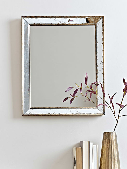 Antiqued Glass Frame Mirror - Large