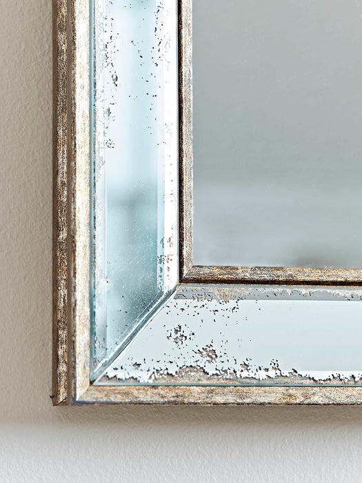 Antiqued Glass Frame Mirror - Large