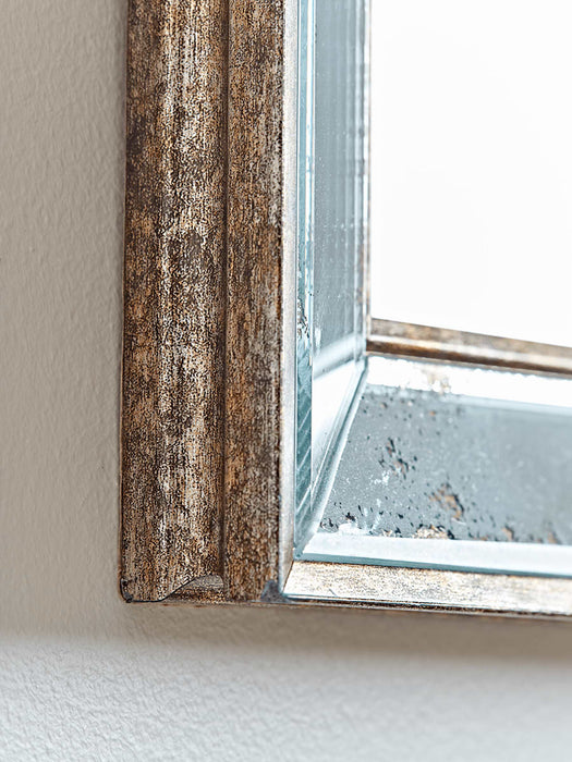 Antiqued Glass Frame Mirror - Large