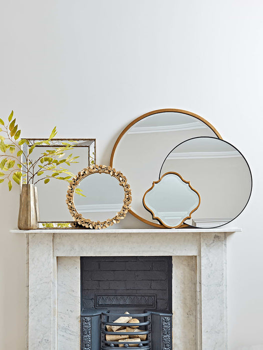 Antiqued Glass Frame Mirror - Small
