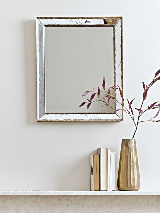 Antiqued Glass Frame Mirror - Small