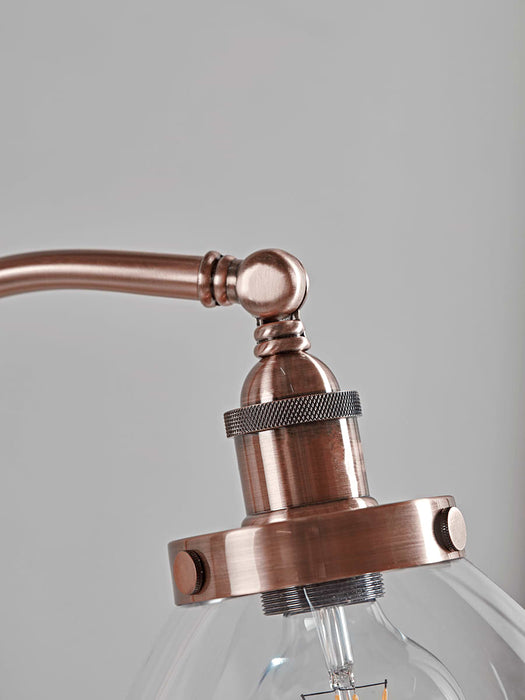 Domed Glass Floor Lamp - Copper