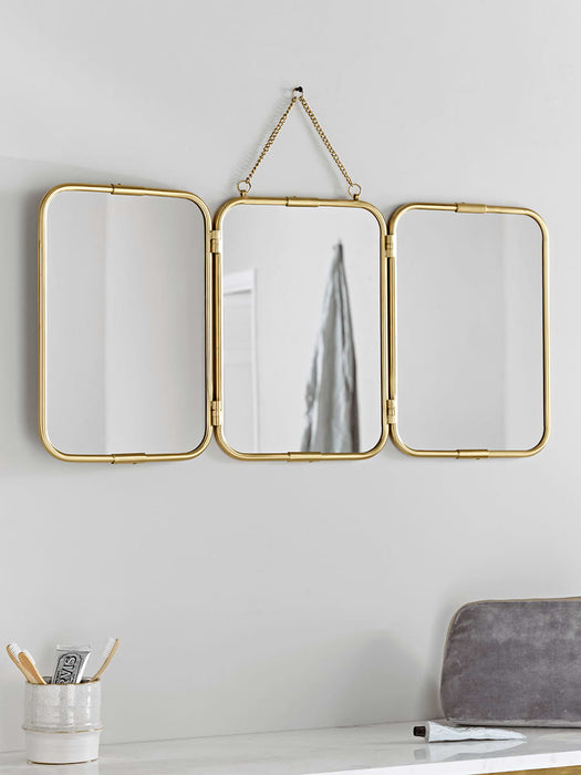 French Triple Mirror - Brass