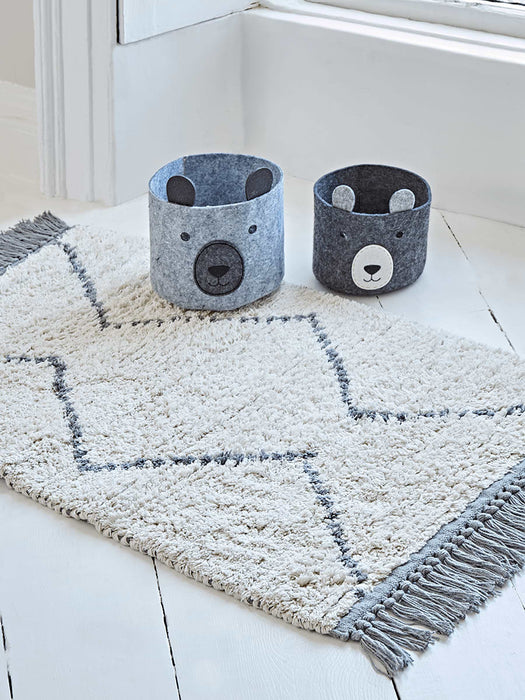 Two Felt Bear Storage Bags