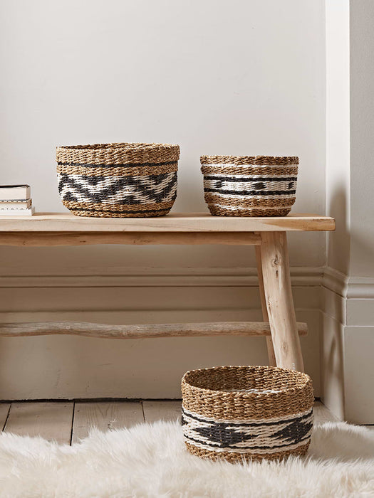 Three Aztec Handwoven Baskets