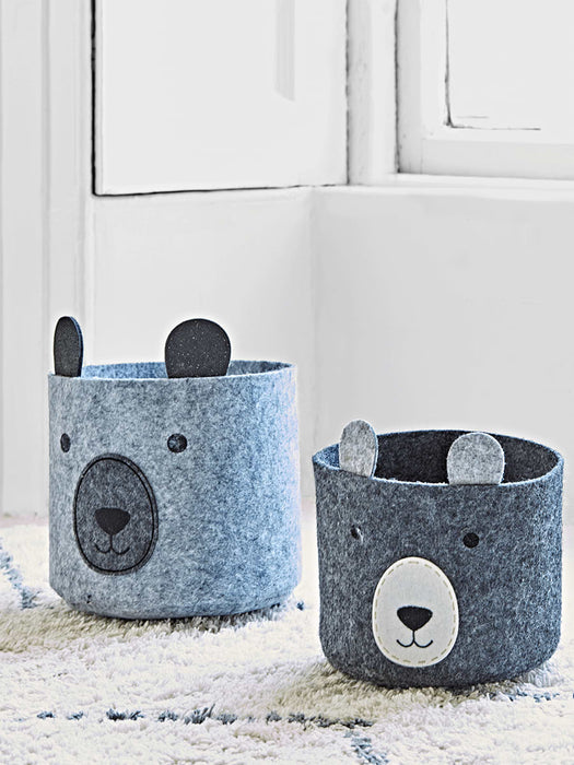 Two Felt Bear Storage Bags