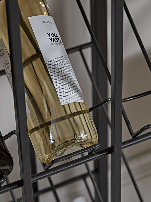 Metal Topped Wine Rack