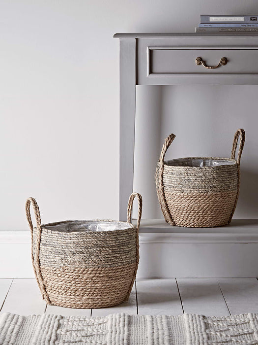 Two Dipped Straw Baskets