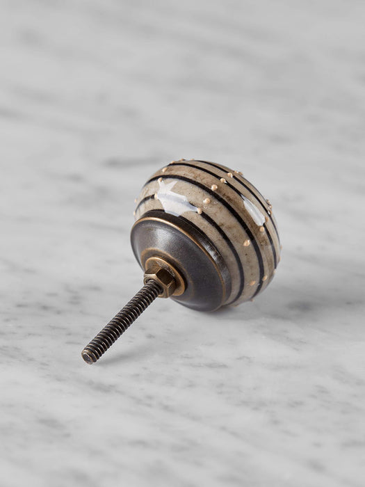 Porcelain Round Striped Knob