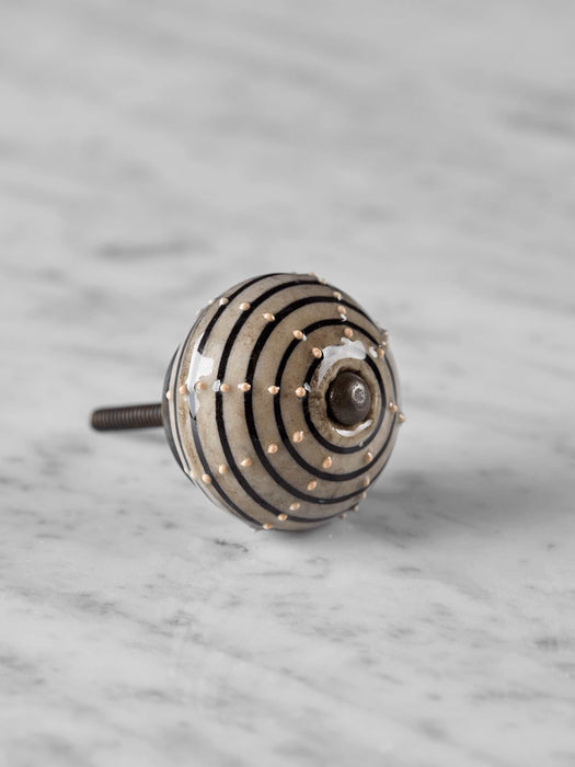 Porcelain Round Striped Knob