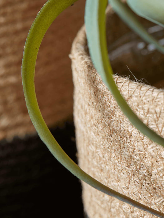 Three Monochrome Jute Baskets
