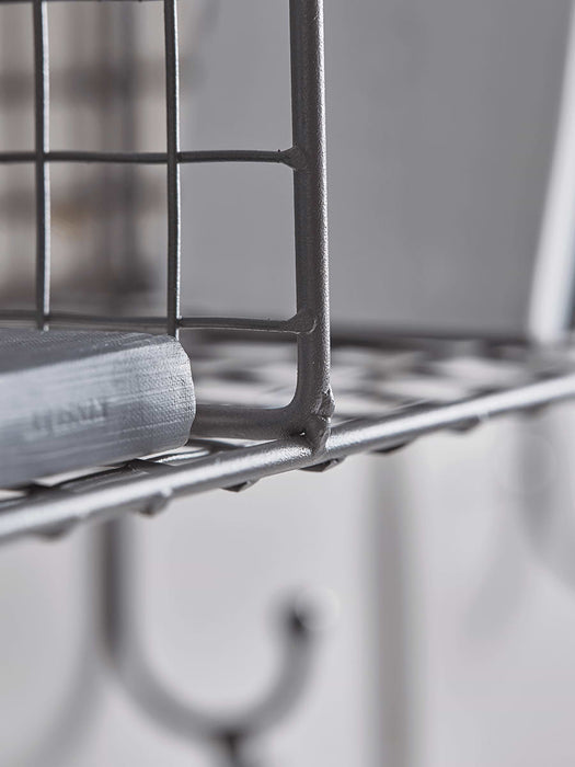 Open Wire Shelf Rack with Hooks