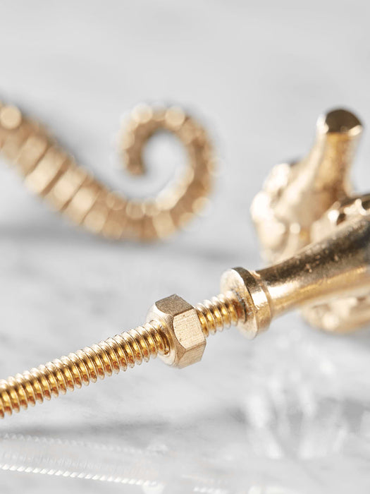 Two Solid Brass Seahorse Knobs
