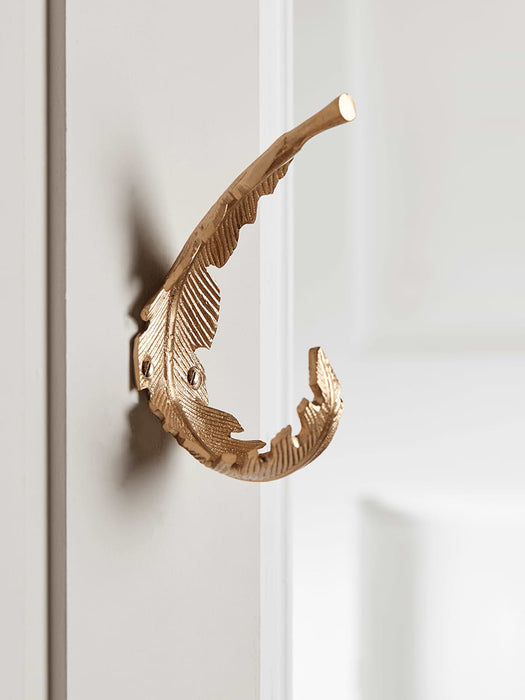 Solid Brass Feather Hook