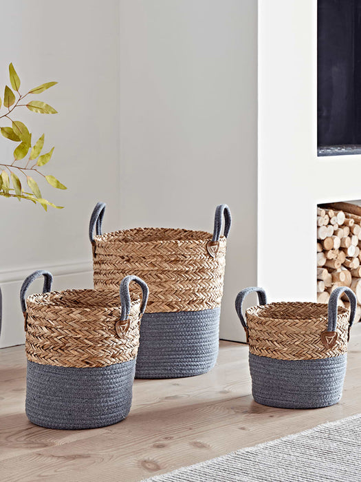 Three Dipped Baskets - Grey