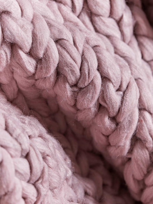 Chunky Knit Throw - Rose