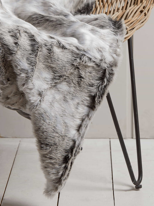 Faux Fur Throw - Arctic Wolf
