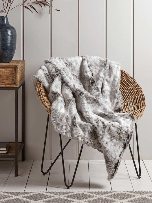 Faux Fur Throw - Arctic Wolf