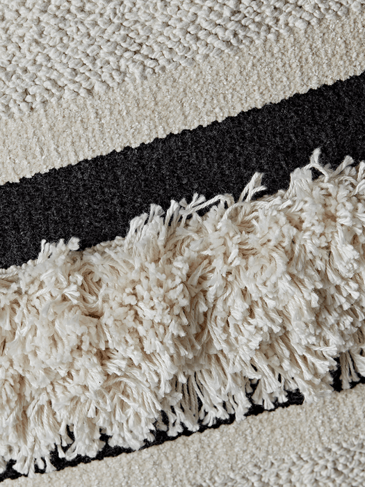 Textured Striped Monochrome Cushion