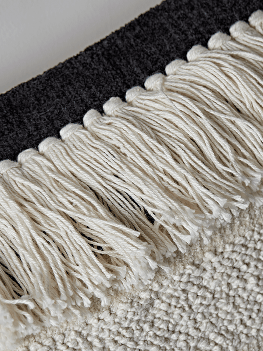 Textured Striped Monochrome Cushion