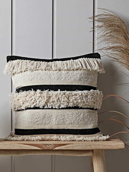 Textured Striped Monochrome Cushion