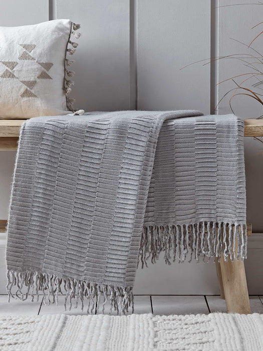Pleated Throw - Soft Grey