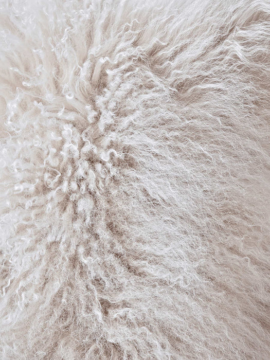 Tibetan Sheepskin Cushion - Ivory