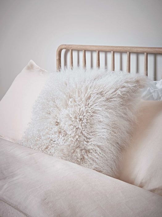 Tibetan Sheepskin Cushion - Ivory